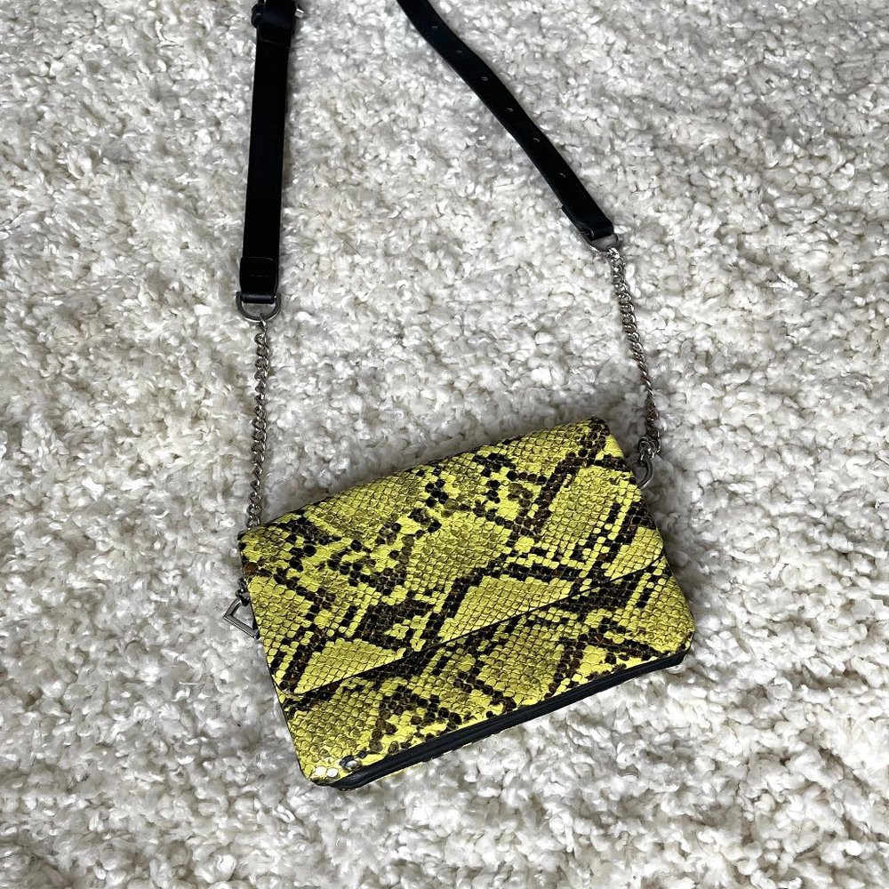 ZARA Yellow Snakeskin Belt Purse